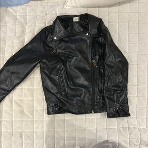 Kids Black Leather Jacket